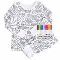 ColorIn Pajama Set w Fabric Markers Included