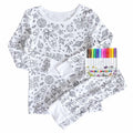 ColorIn Pajama Set w Fabric Markers Included
