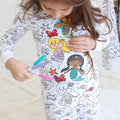 ColorIn Pajama Set w Fabric Markers Included