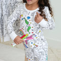 ColorIn Pajama Set w Fabric Markers Included
