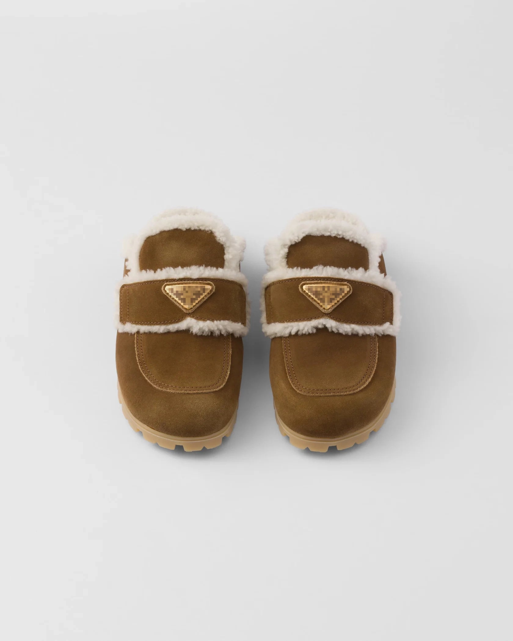 Suede and shearling slippers