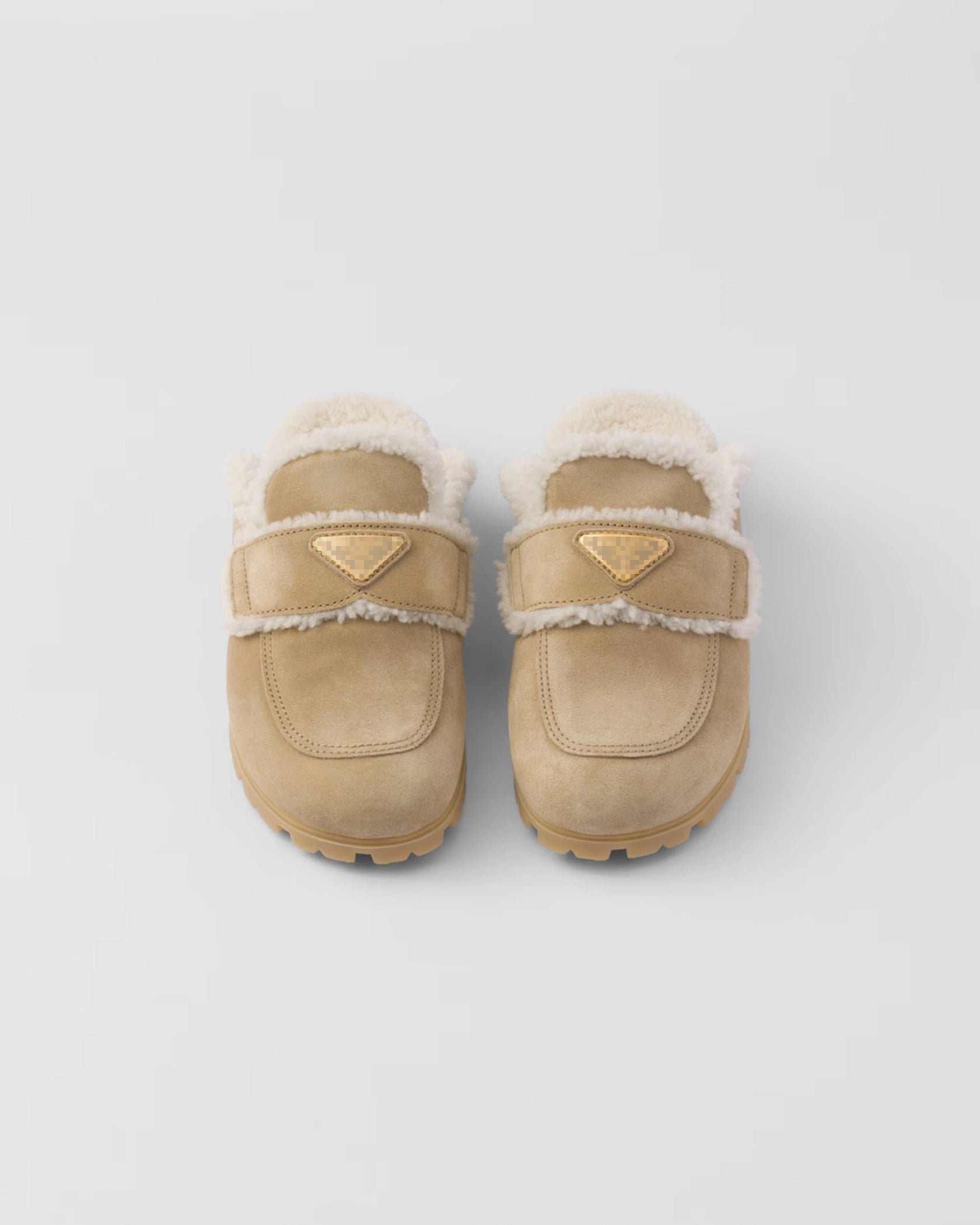 Suede and shearling slippers