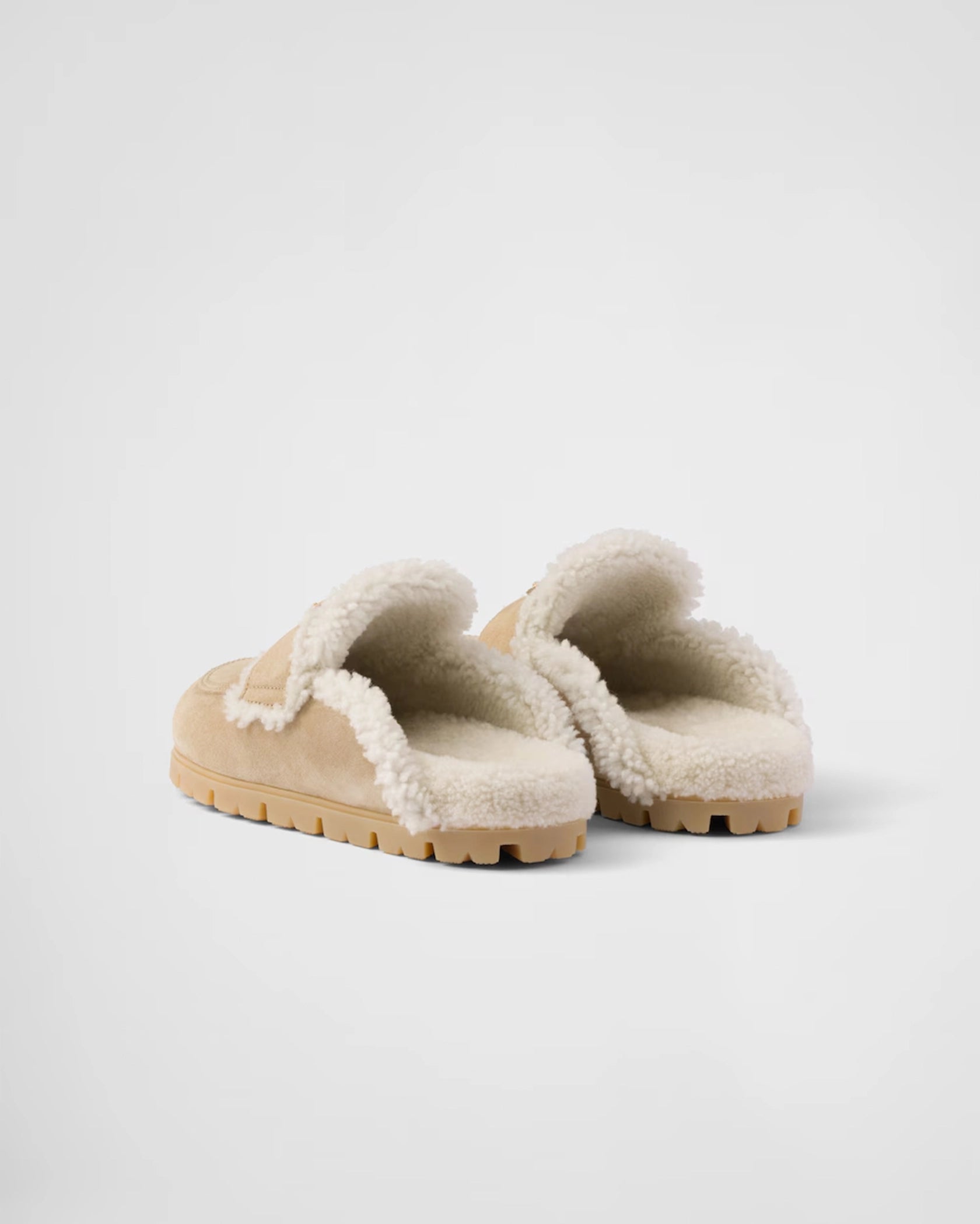 Suede and shearling slippers