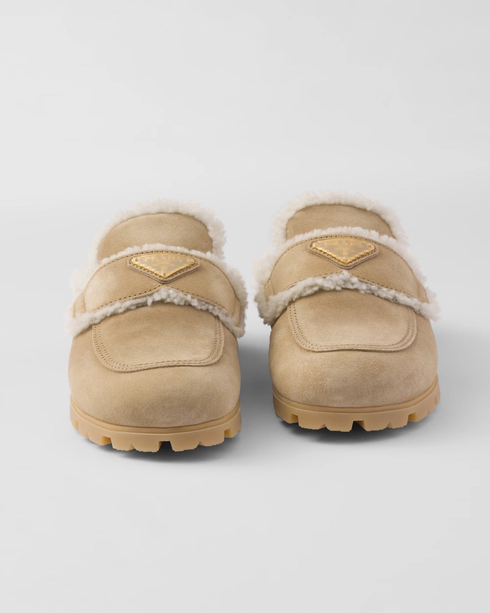 Suede and shearling slippers