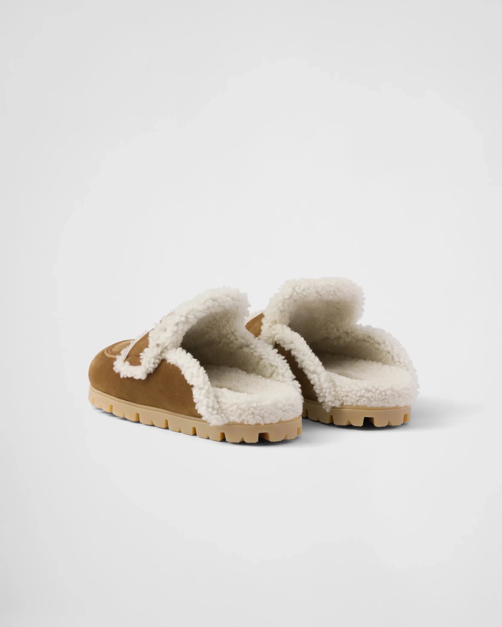 Suede and shearling slippers